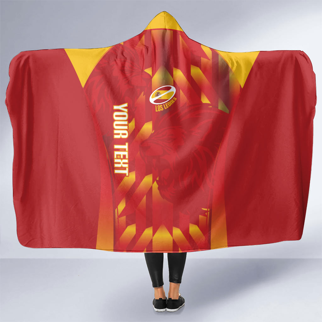 Custom Spain Rugby 2026 Hooded Blanket Vamos Los Leones Red Version