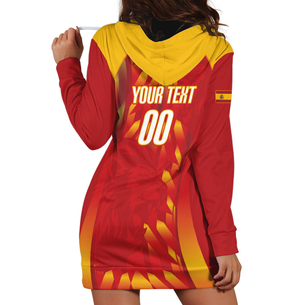 Custom Spain Rugby 2026 Hoodie Dress Vamos Los Leones Red Version