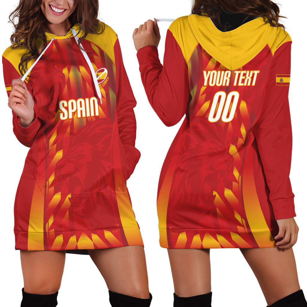 Custom Spain Rugby 2026 Hoodie Dress Vamos Los Leones Red Version
