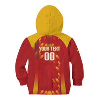 Custom Spain Rugby 2026 Kid Hoodie Vamos Los Leones Red Version