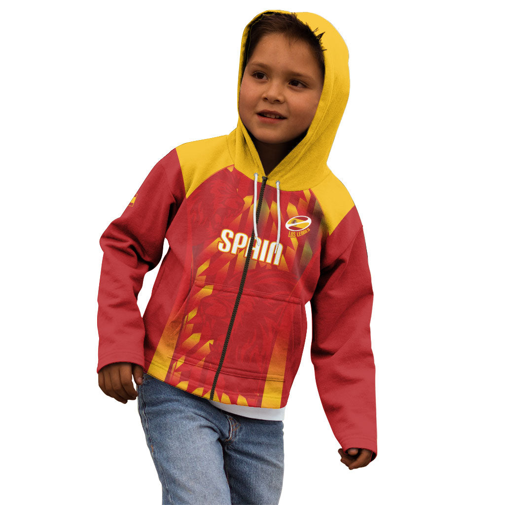 Custom Spain Rugby 2026 Kid Hoodie Vamos Los Leones Red Version