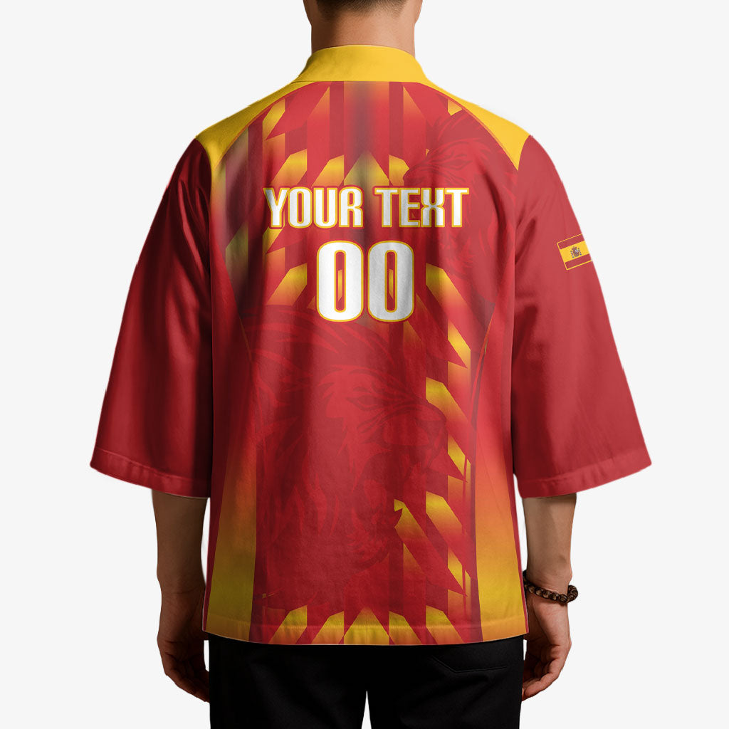 Custom Spain Rugby 2026 Kimono Vamos Los Leones Red Version