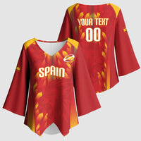 Custom Spain Rugby 2026 Kimono Sleeve Blouse Vamos Los Leones Red Version