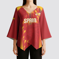 Custom Spain Rugby 2026 Kimono Sleeve Blouse Vamos Los Leones Red Version