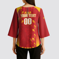 Custom Spain Rugby 2026 Kimono Sleeve Blouse Vamos Los Leones Red Version