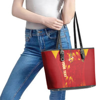 Custom Spain Rugby 2026 Leather Tote Bag Vamos Los Leones Red Version