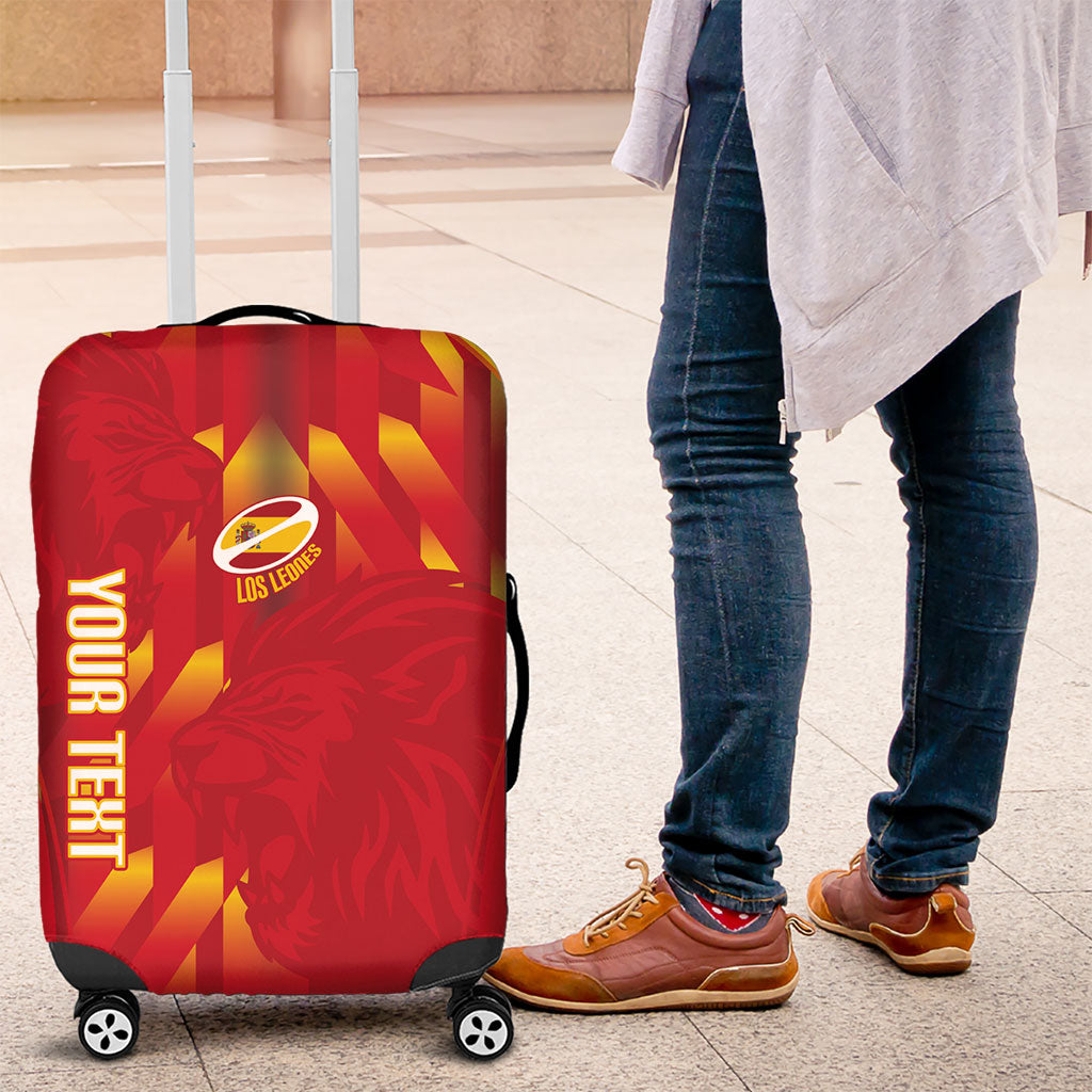 Custom Spain Rugby 2026 Luggage Cover Vamos Los Leones Red Version
