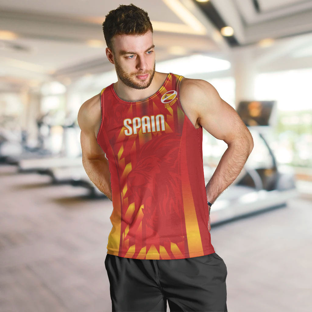 Custom Spain Rugby 2026 Men Tank Top Vamos Los Leones Red Version