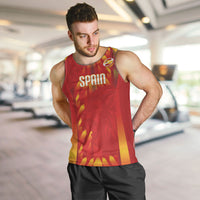 Custom Spain Rugby 2026 Men Tank Top Vamos Los Leones Red Version
