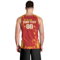 Custom Spain Rugby 2026 Men Tank Top Vamos Los Leones Red Version