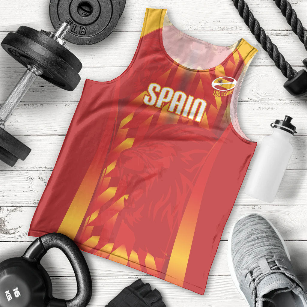 Custom Spain Rugby 2026 Men Tank Top Vamos Los Leones Red Version