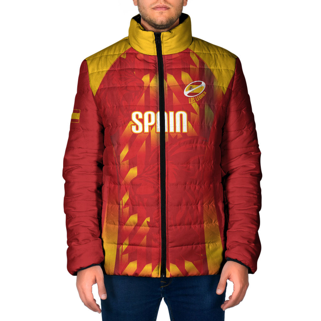 Custom Spain Rugby 2026 Padded Jacket Vamos Los Leones Red Version