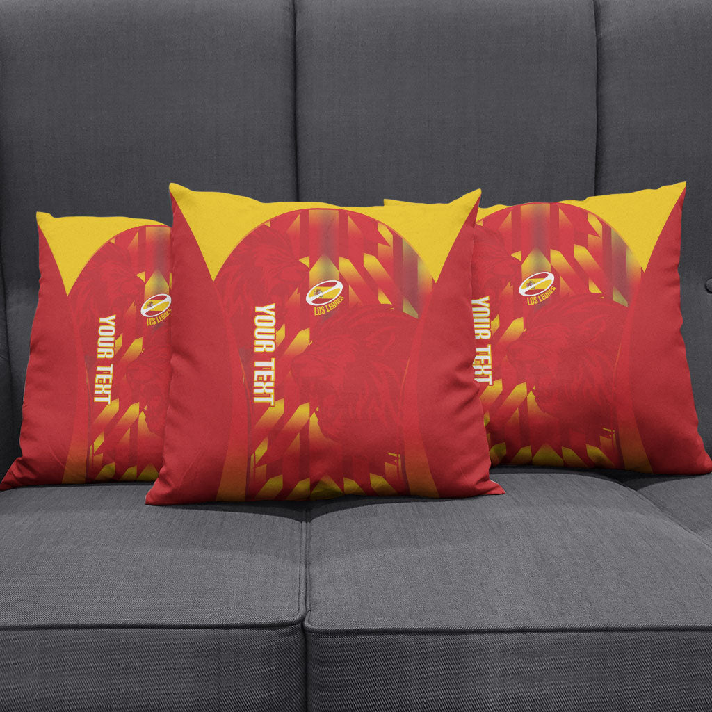 Custom Spain Rugby 2026 Pillow Cover Vamos Los Leones Red Version