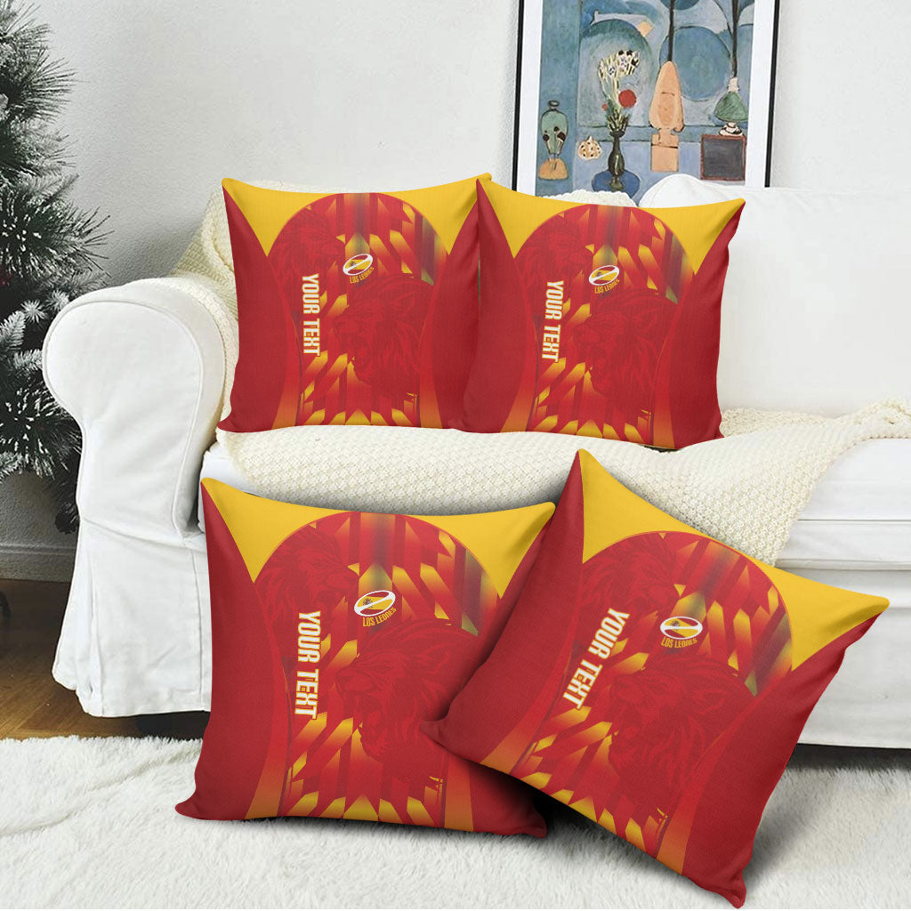 Custom Spain Rugby 2026 Pillow Cover Vamos Los Leones Red Version