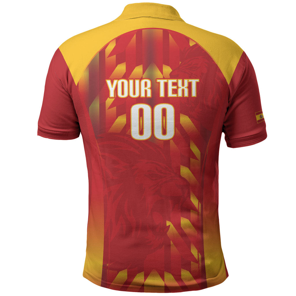 Custom Spain Rugby 2026 Polo Shirt Vamos Los Leones Red Version
