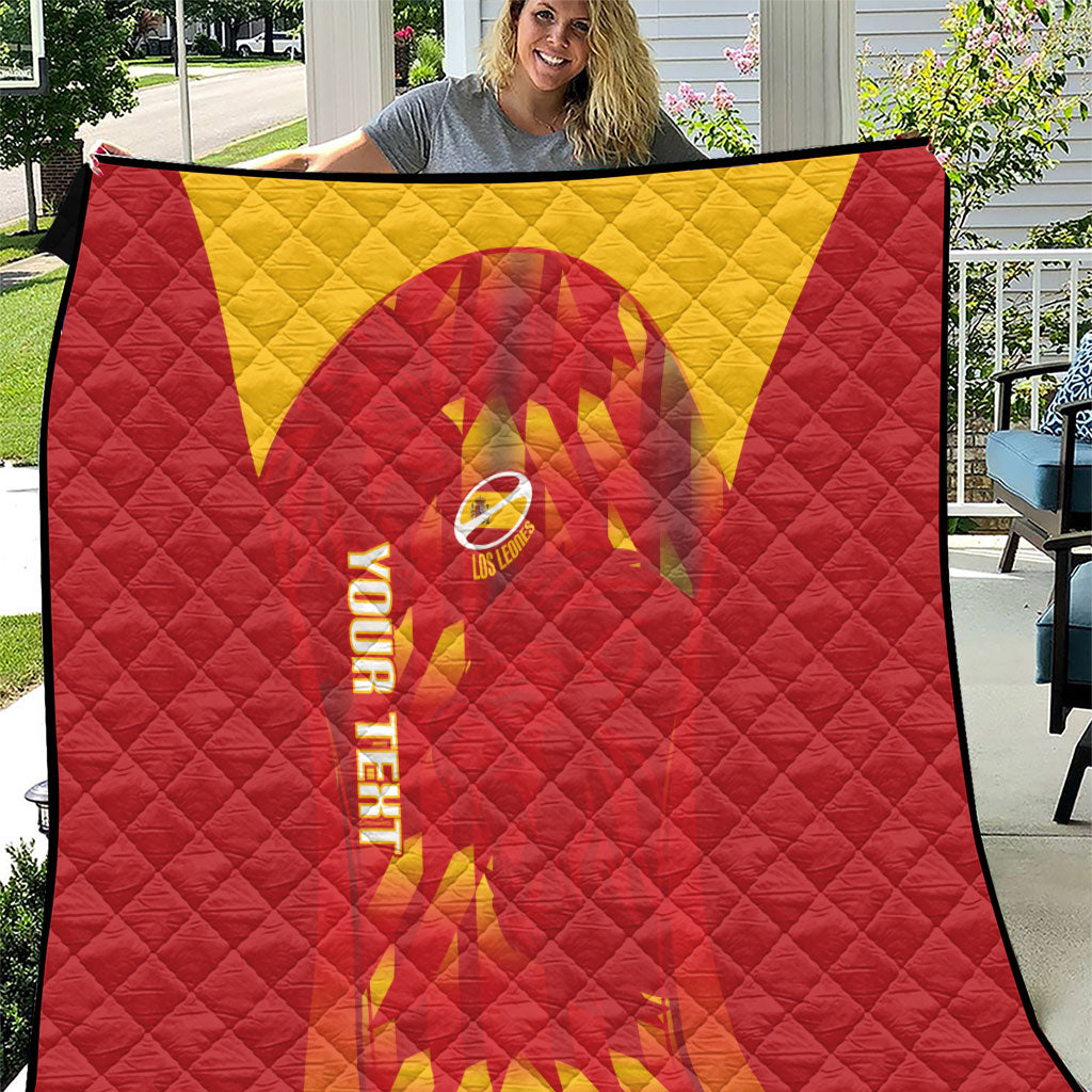 Custom Spain Rugby 2026 Quilt Vamos Los Leones Red Version