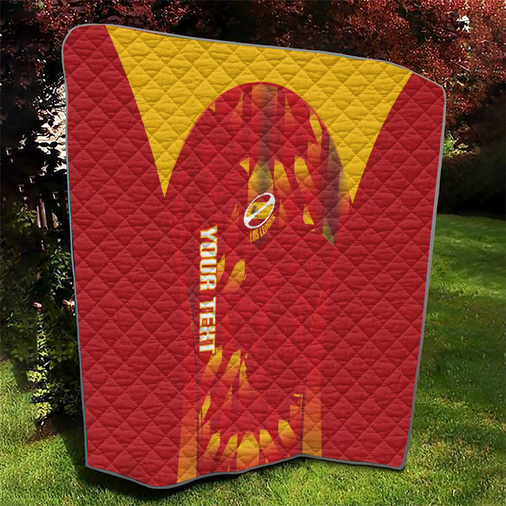 Custom Spain Rugby 2026 Quilt Vamos Los Leones Red Version