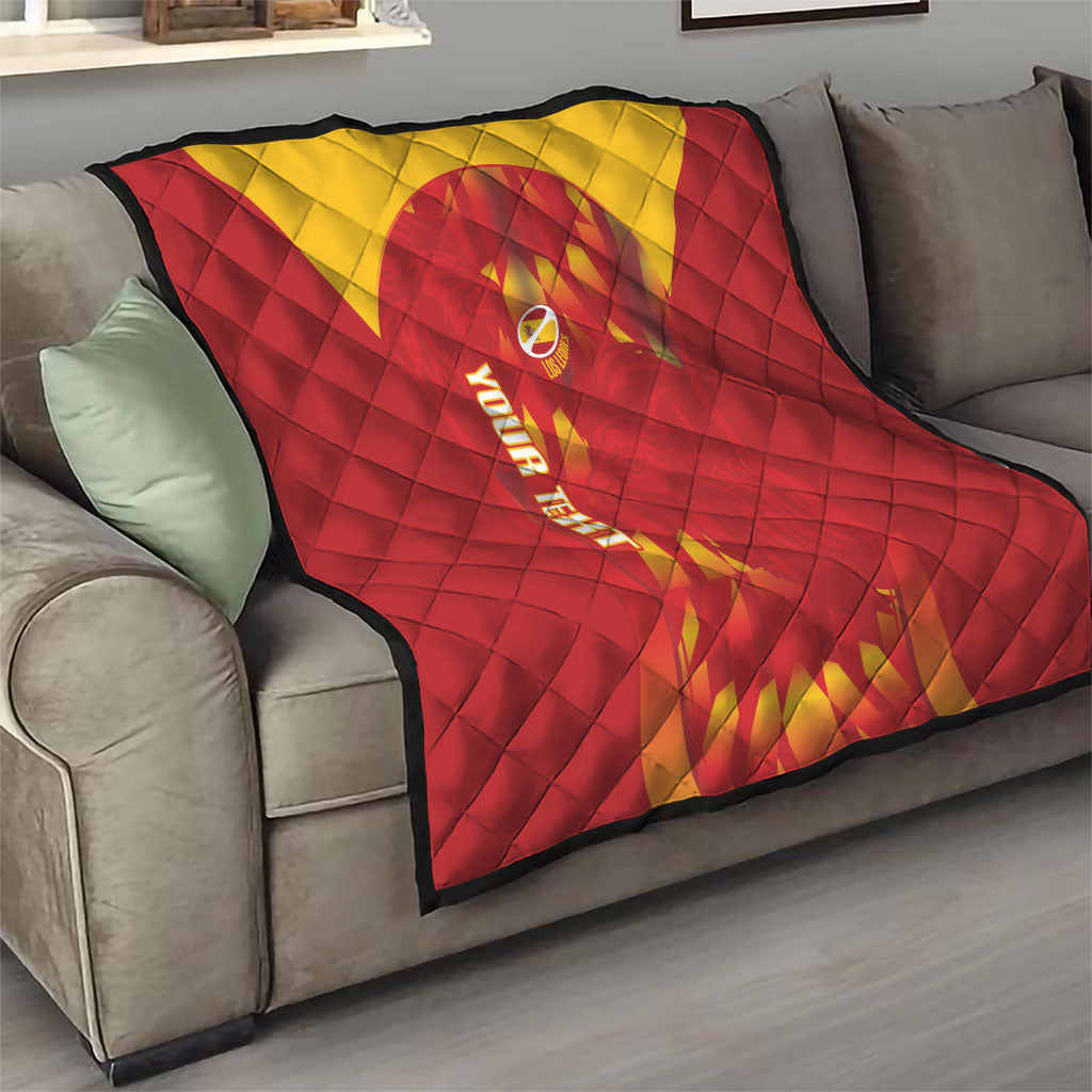 Custom Spain Rugby 2026 Quilt Vamos Los Leones Red Version