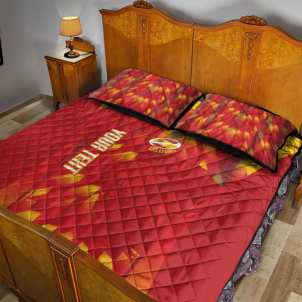 Custom Spain Rugby 2026 Quilt Bed Set Vamos Los Leones Red Version