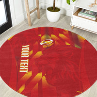 Custom Spain Rugby 2026 Round Carpet Vamos Los Leones Red Version