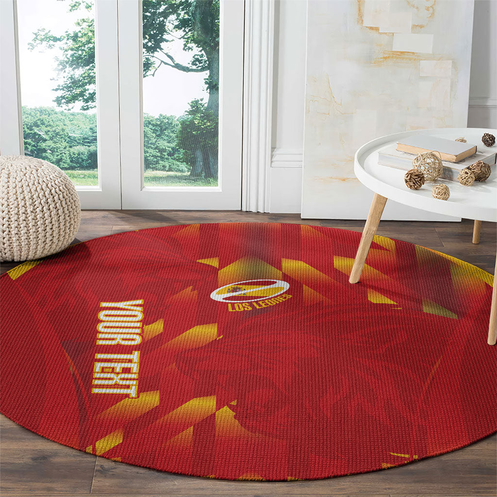 Custom Spain Rugby 2026 Round Carpet Vamos Los Leones Red Version