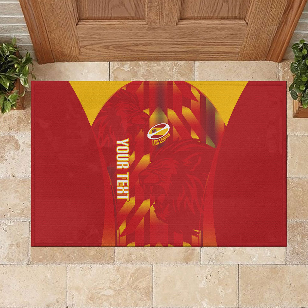 Custom Spain Rugby 2026 Rubber Doormat Vamos Los Leones Red Version