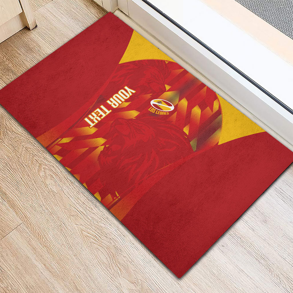 Custom Spain Rugby 2026 Rubber Doormat Vamos Los Leones Red Version