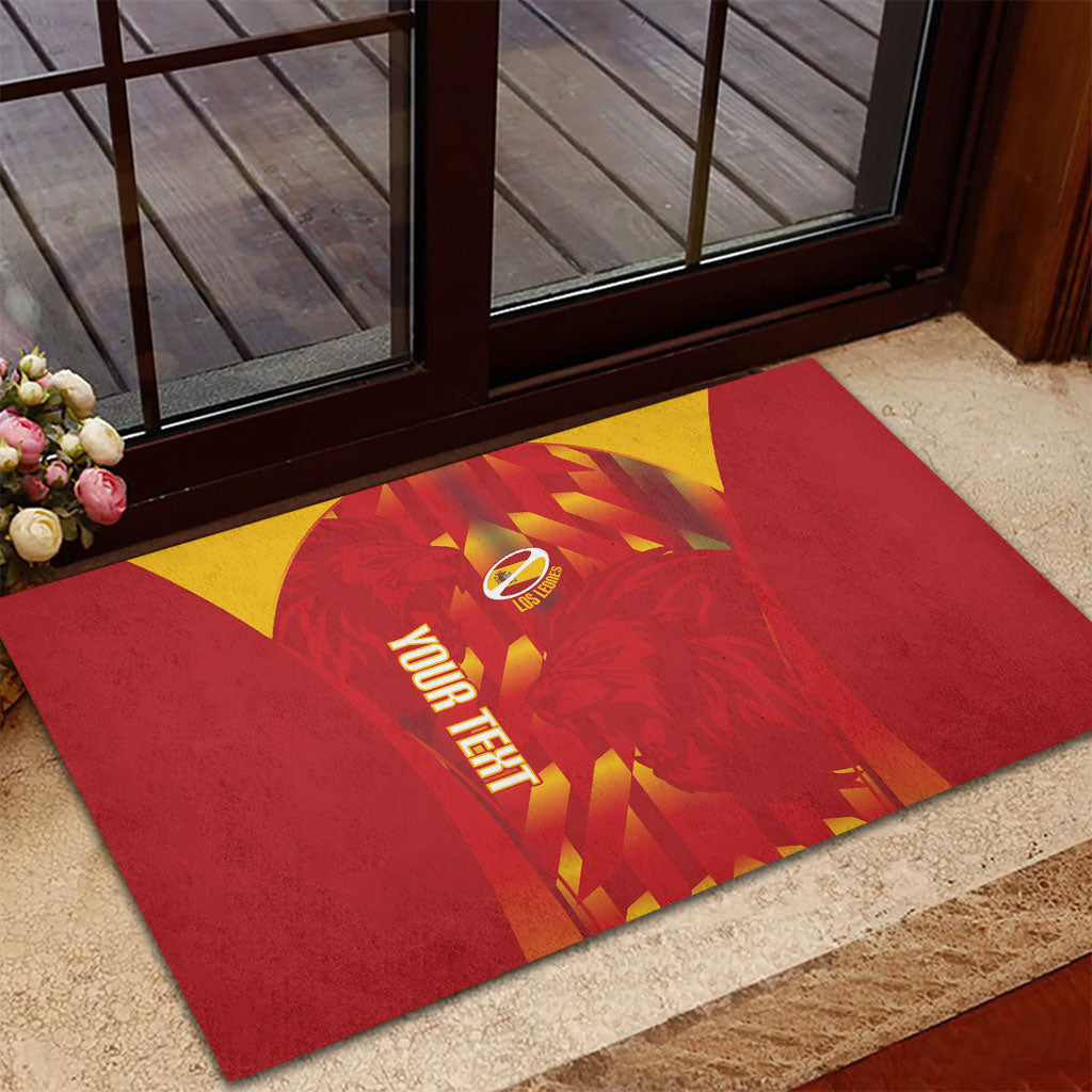Custom Spain Rugby 2026 Rubber Doormat Vamos Los Leones Red Version