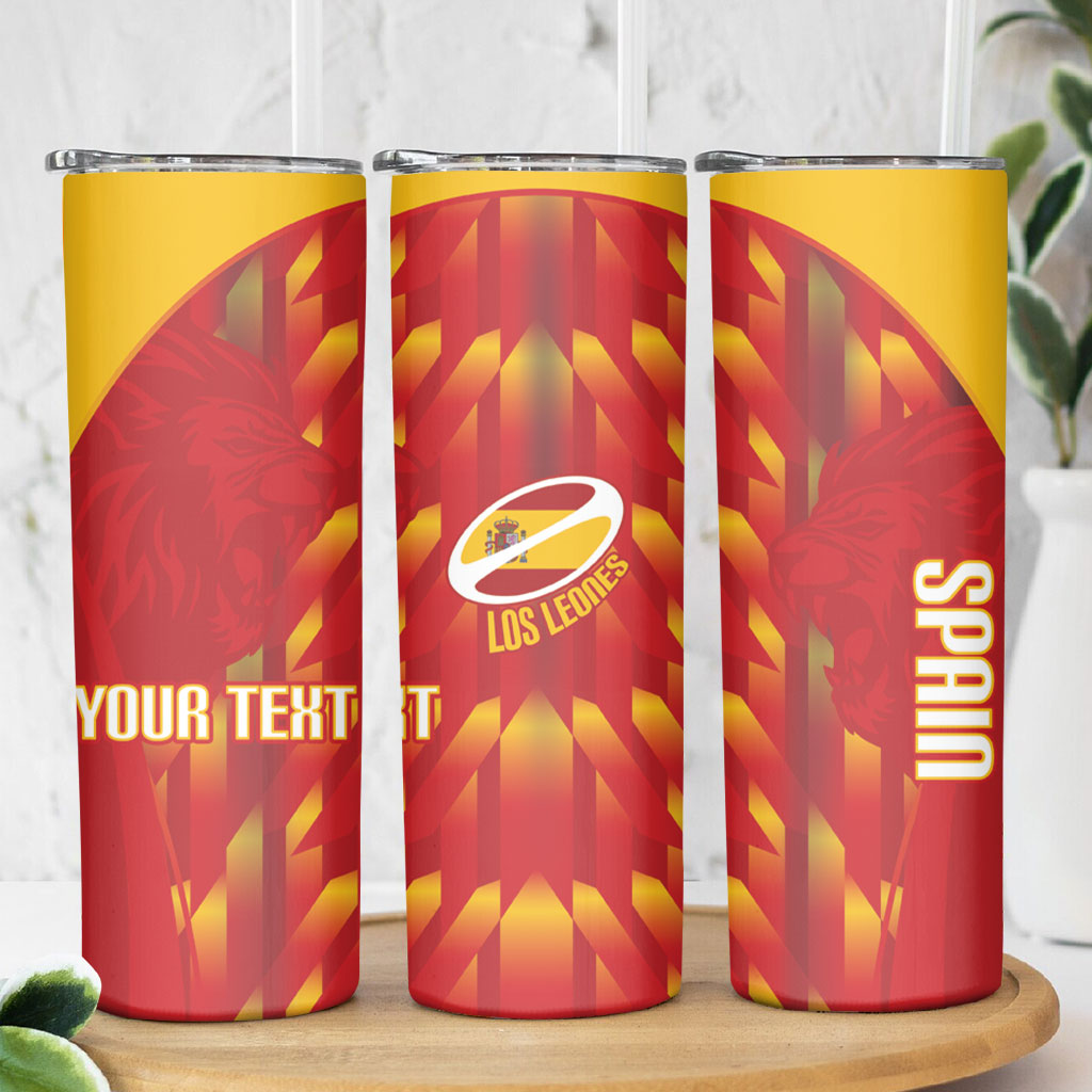 Custom Spain Rugby 2026 Skinny Tumbler Vamos Los Leones Red Version