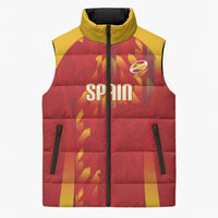 Custom Spain Rugby 2026 Sleeveless Puffer Jacket Vamos Los Leones Red Version