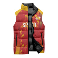 Custom Spain Rugby 2026 Sleeveless Puffer Jacket Vamos Los Leones Red Version