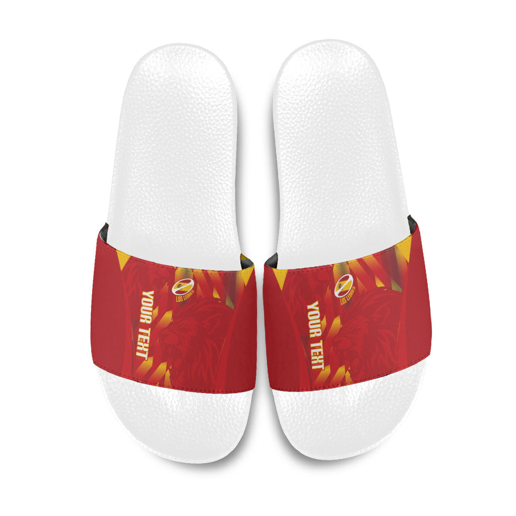 Custom Spain Rugby 2026 Slide Sandals Vamos Los Leones Red Version