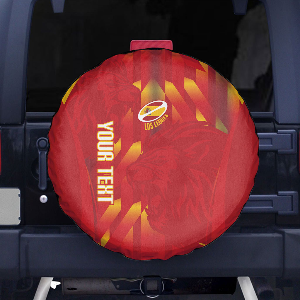 Custom Spain Rugby 2026 Spare Tire Cover Vamos Los Leones Red Version