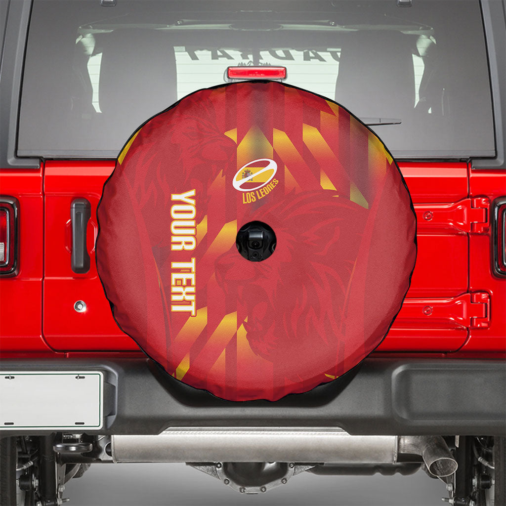Custom Spain Rugby 2026 Spare Tire Cover Vamos Los Leones Red Version