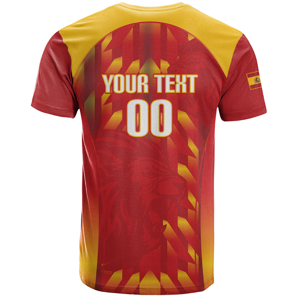 Custom Spain Rugby 2026 T Shirt Vamos Los Leones Red Version