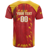 Custom Spain Rugby 2026 T Shirt Vamos Los Leones Red Version
