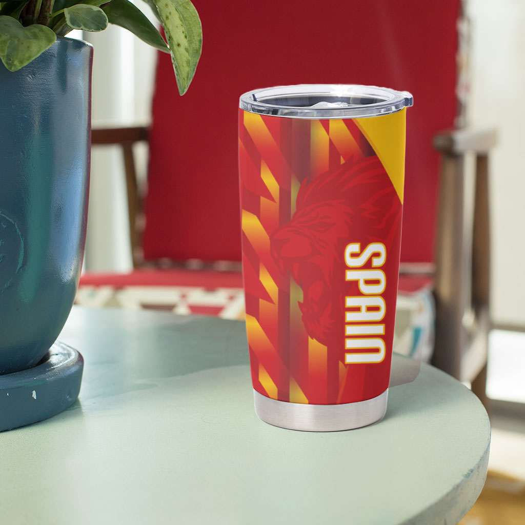 Custom Spain Rugby 2026 Tumbler Cup Vamos Los Leones Red Version
