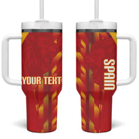 Custom Spain Rugby 2026 Tumbler With Handle Vamos Los Leones Red Version