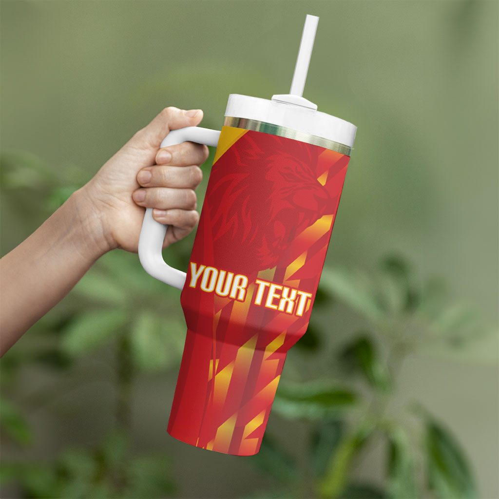 Custom Spain Rugby 2026 Tumbler With Handle Vamos Los Leones Red Version
