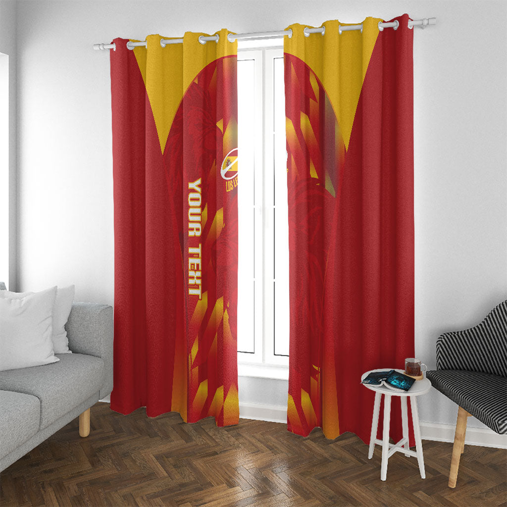 Custom Spain Rugby 2026 Window Curtain Vamos Los Leones Red Version