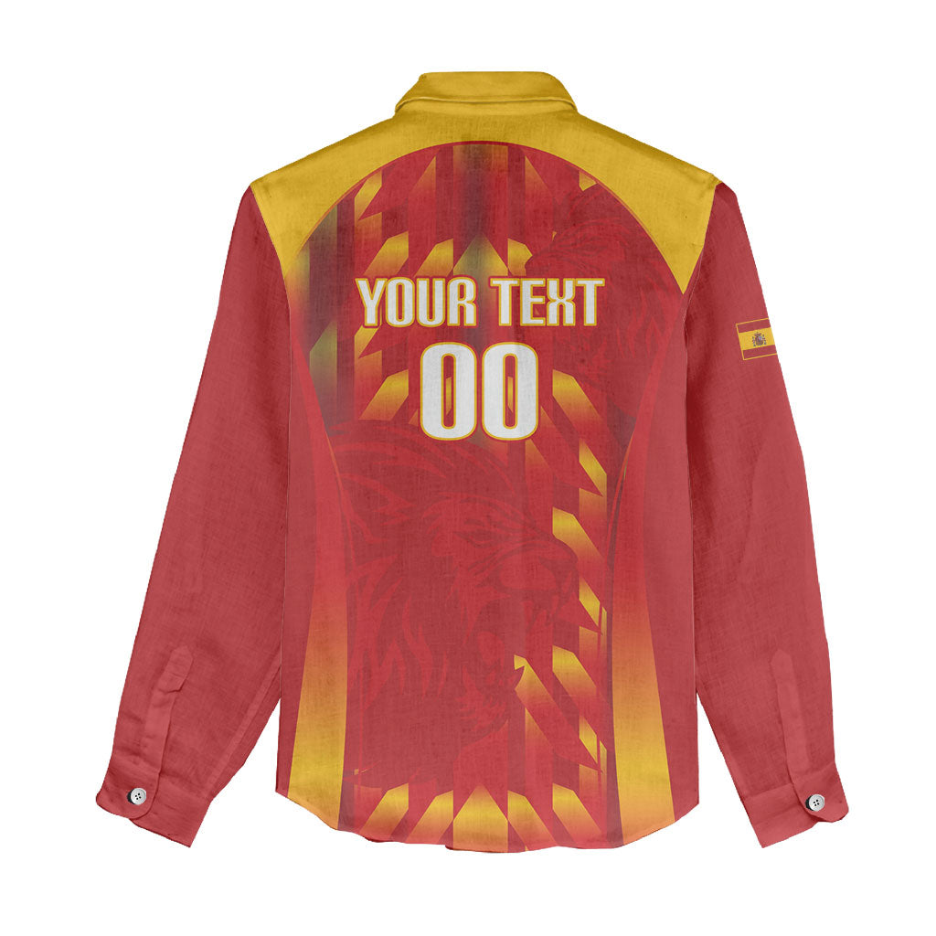 Custom Spain Rugby 2026 Women Casual Shirt Vamos Los Leones Red Version