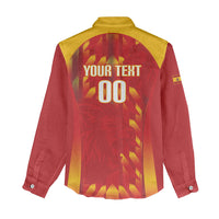 Custom Spain Rugby 2026 Women Casual Shirt Vamos Los Leones Red Version