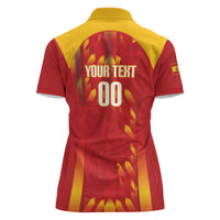 Custom Spain Rugby 2026 Women Polo Shirt Vamos Los Leones Red Version
