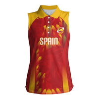 Custom Spain Rugby 2026 Women Sleeveless Polo Shirt Vamos Los Leones Red Version