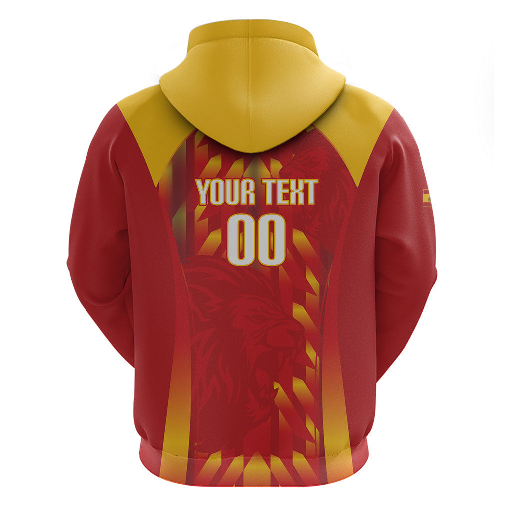 Custom Spain Rugby 2026 Zip Hoodie Vamos Los Leones Red Version