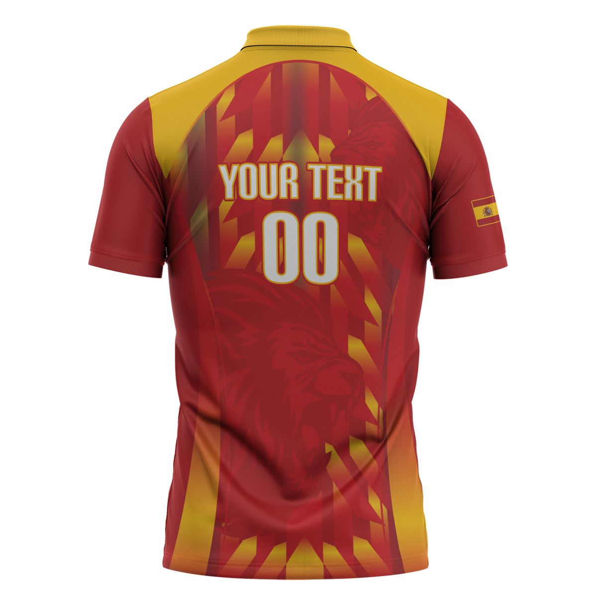 Custom Spain Rugby 2026 Zipper Polo Shirt Vamos Los Leones Red Version