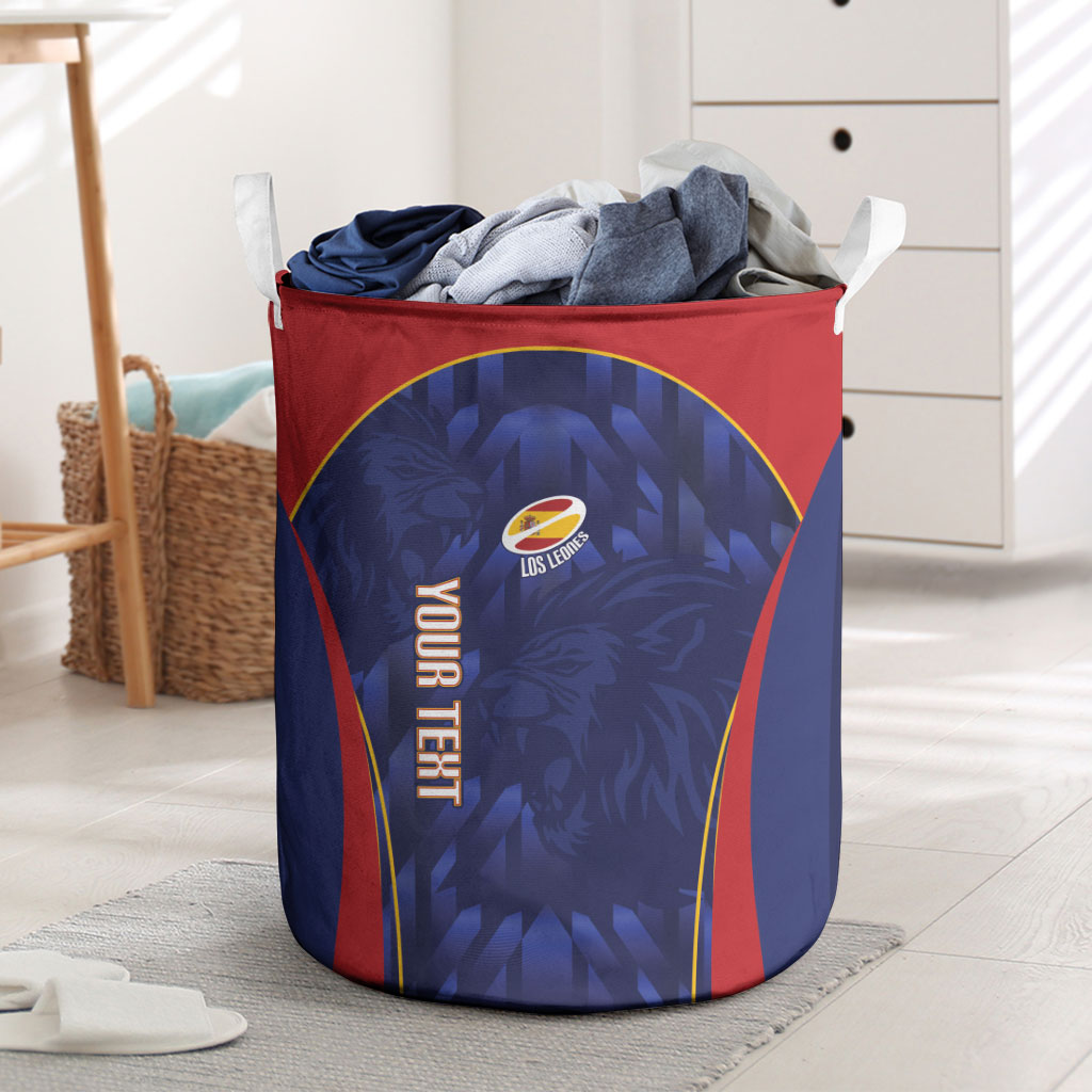 Custom Spain Rugby 2026 Laundry Basket Vamos Los Leones Blue Version