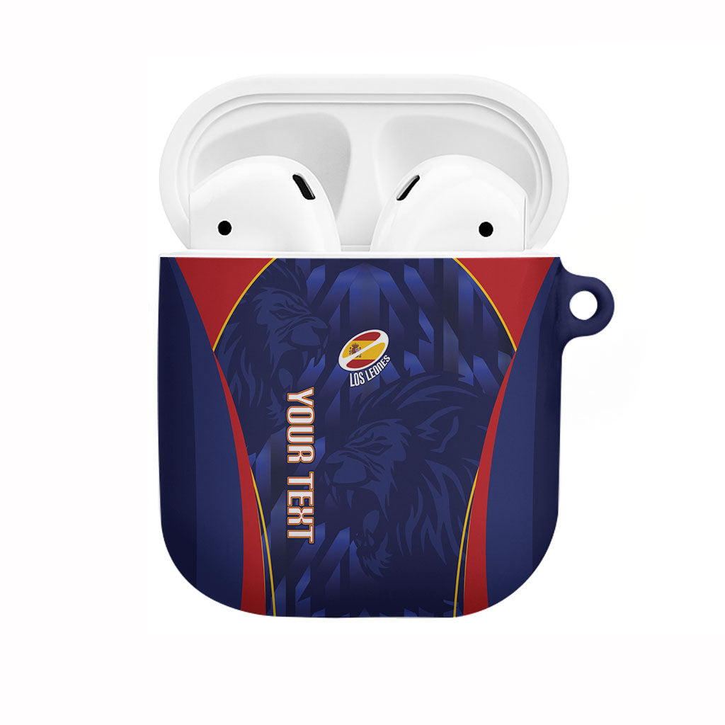 Custom Spain Rugby 2026 AirPods Case Vamos Los Leones Blue Version