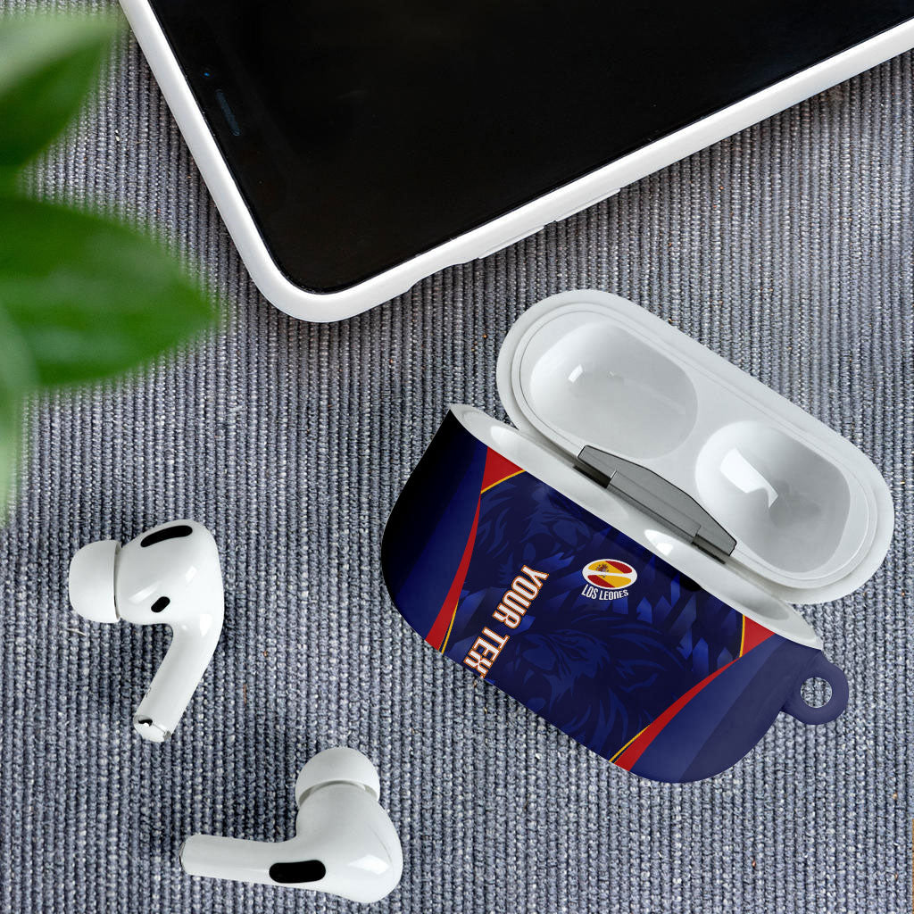 Custom Spain Rugby 2026 AirPods Case Vamos Los Leones Blue Version