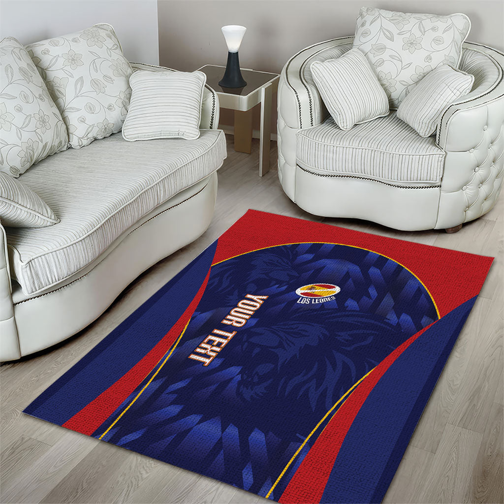 Custom Spain Rugby 2026 Area Rug Vamos Los Leones Blue Version